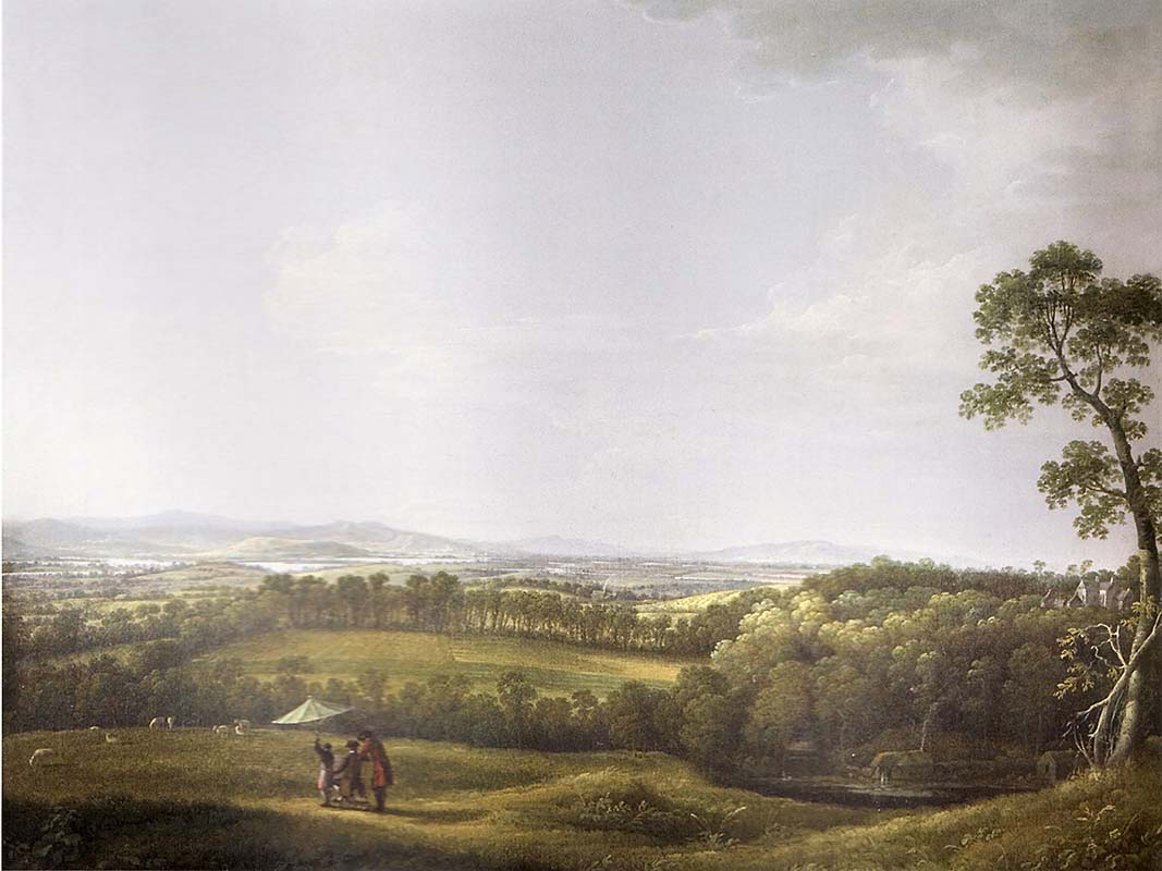 Lough Erne from Manor Waterhouse with the Artist Paintiing in the Foreground